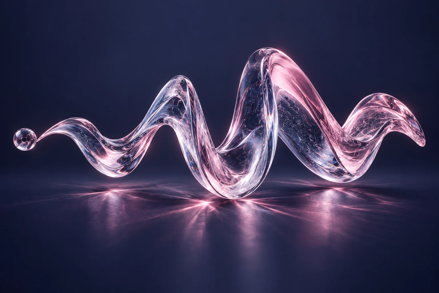 Illustrazione: un’onda sonora in vetro, nei colori Wizhit, per Tailor Speech.